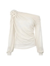 Lina–Draped Floral Top - Vessita