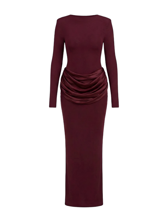 Lina-Drape Maxi Dress