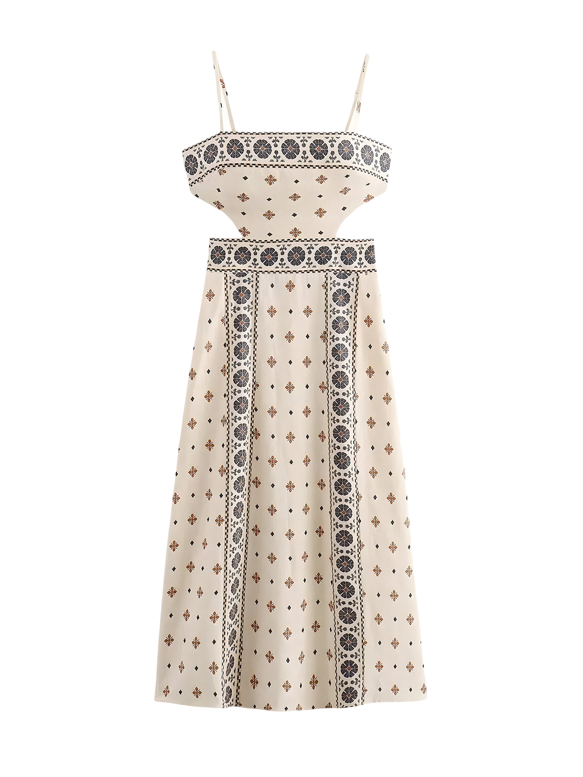 Aven-Vintage Print Dress - Vessita