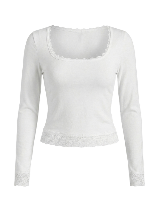 Aria-Lace Trim Top