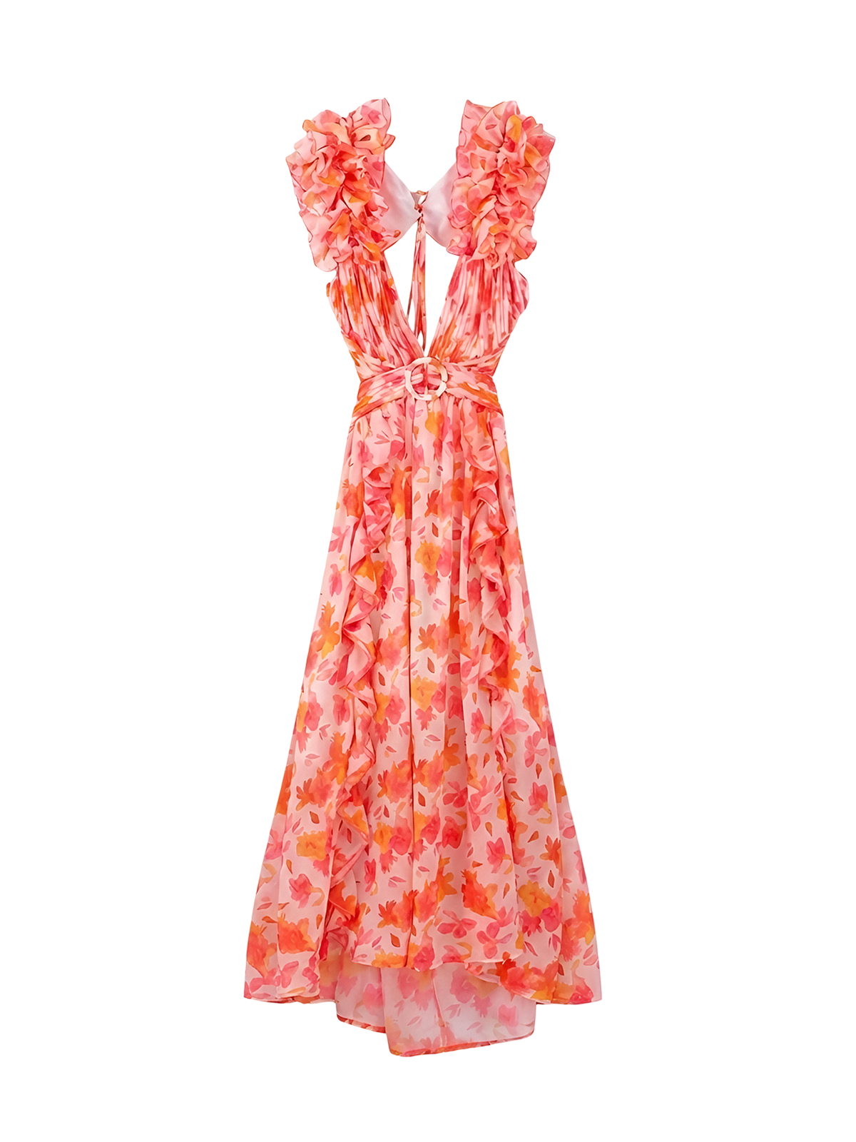 Saira–Bloom Ruffle Maxi - Vessita