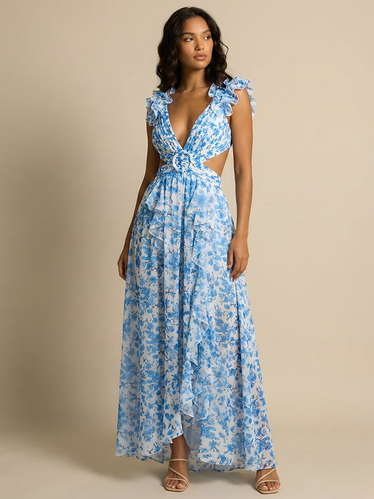 Saira–Bloom Ruffle Maxi