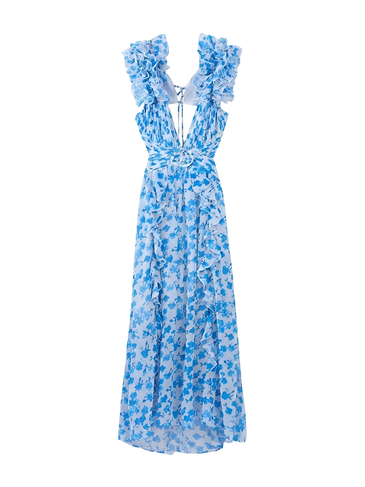 Saira–Bloom Ruffle Maxi - Vessita