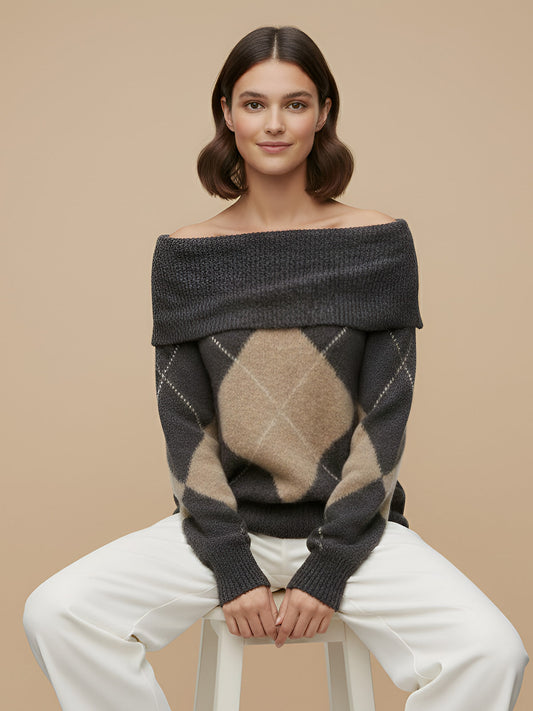 Mila-Argyle Knit